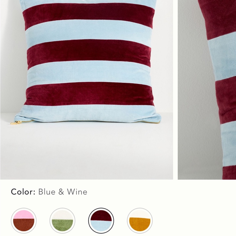 Striped Blue and Wine Pillow